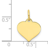 10K Heart Disc Charm